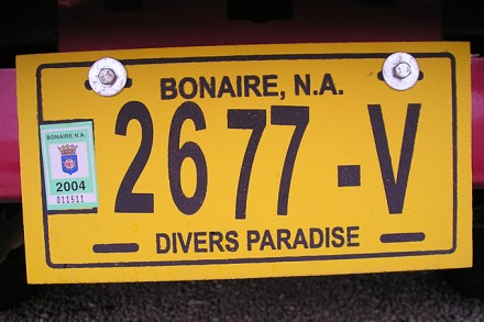 Plaque d'immatriculation à Bonaire