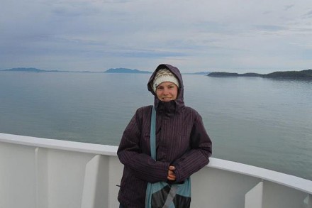 Nadja Stampfli auf der Überfahrt von Prince Rupert nach Port Hardy