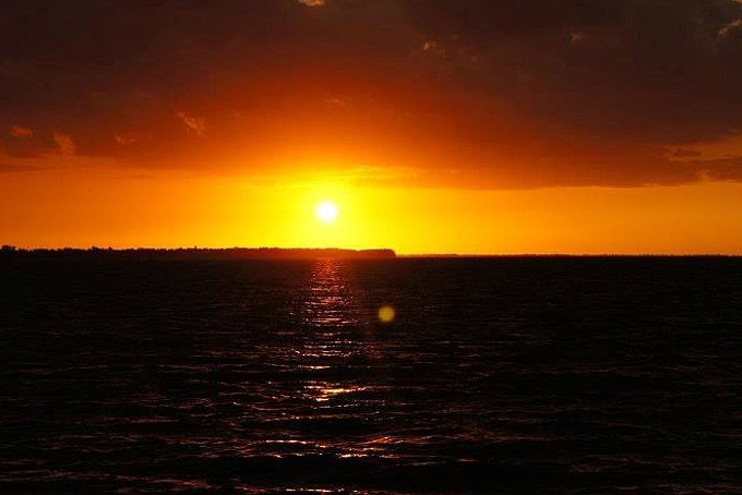 Sonnenuntergang mit Blick auf Sanibel Island, Florida