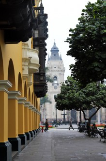 Blick auf die Kathedrale, Plaza De Armas, Lima, Peru