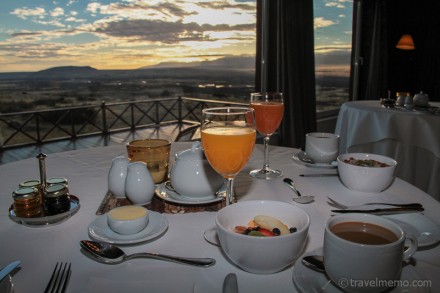Frühstück mit Aussicht auf die Steppe Patagoniens