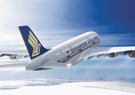 En A380 Singapore Airlines à destination de Bali
