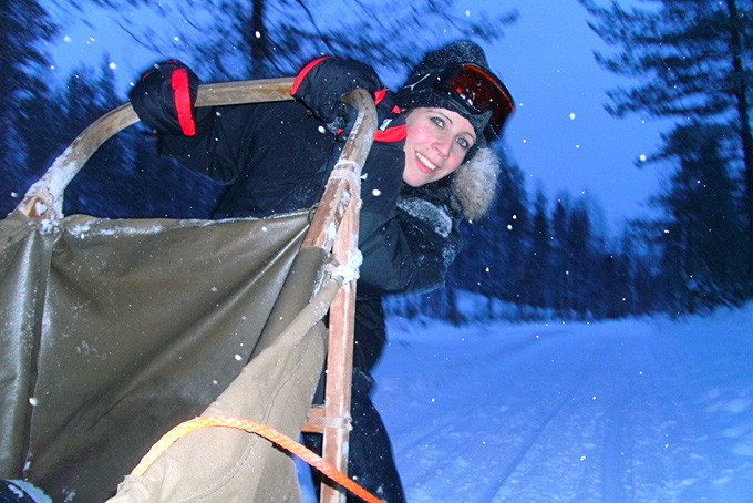 Fabienne Rochat in Lappland