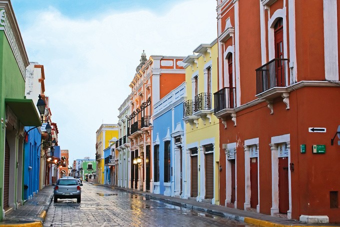 Farbige Häuser in Campeche