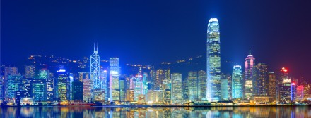 Lichtshow von Hongkong Island
