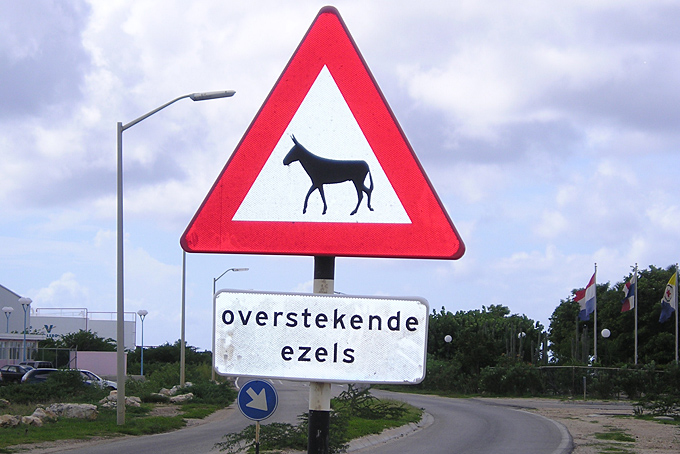 Panneau de signalisation à Kralendijk