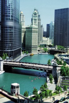 Downtown Chicago avec vue sur la Chicago River