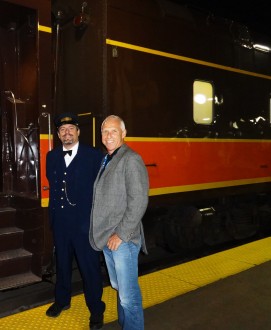 Herbie Müller avec le chef de train