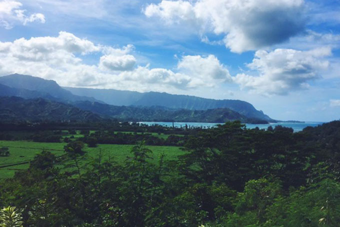 Sicht auf Hanalei Bay, Kauai