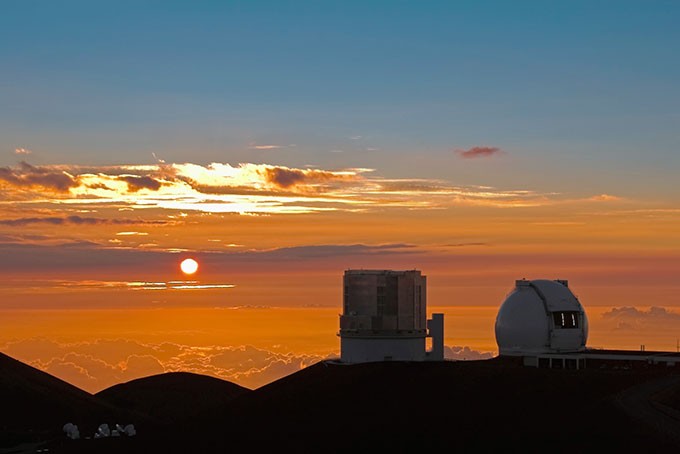 Wunderschöner Sonnenuntergang auf dem 4000 Meter hohen Mauna Kea