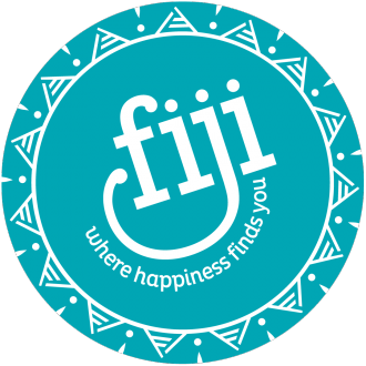 Blaues Logo mit Schriftzug für Fiji