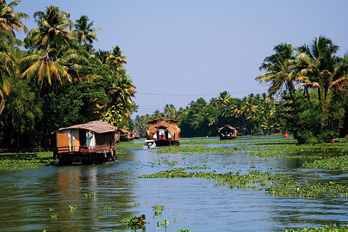 Hausboote auf der Backwaters, Kerala